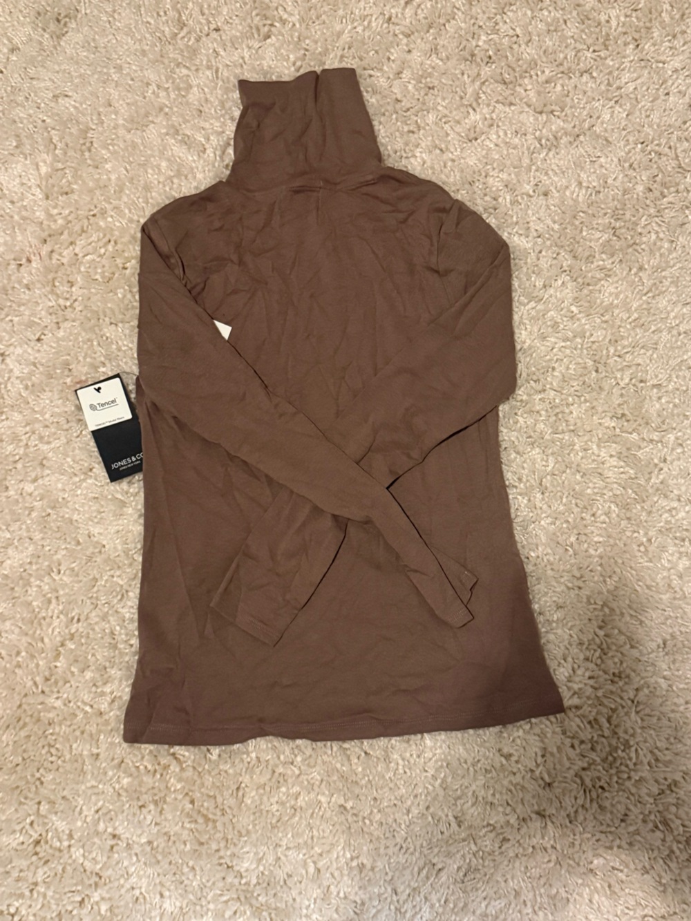 Women’s Brown Cowl Neck Sweater with Tie Detail
